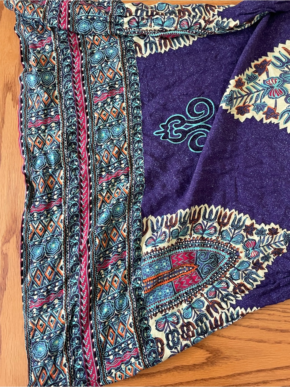 Bohemian V-Neck Maxi Dress in Purple Magenta Teal - Picture 14 of 14